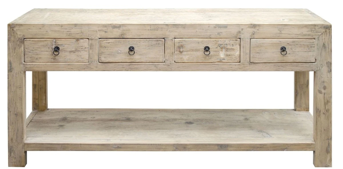 Casa Padrino consola de estilo country con 4 cajones de colores naturales 170 x 45 x H. 85 cm - Consola de Estilo Country