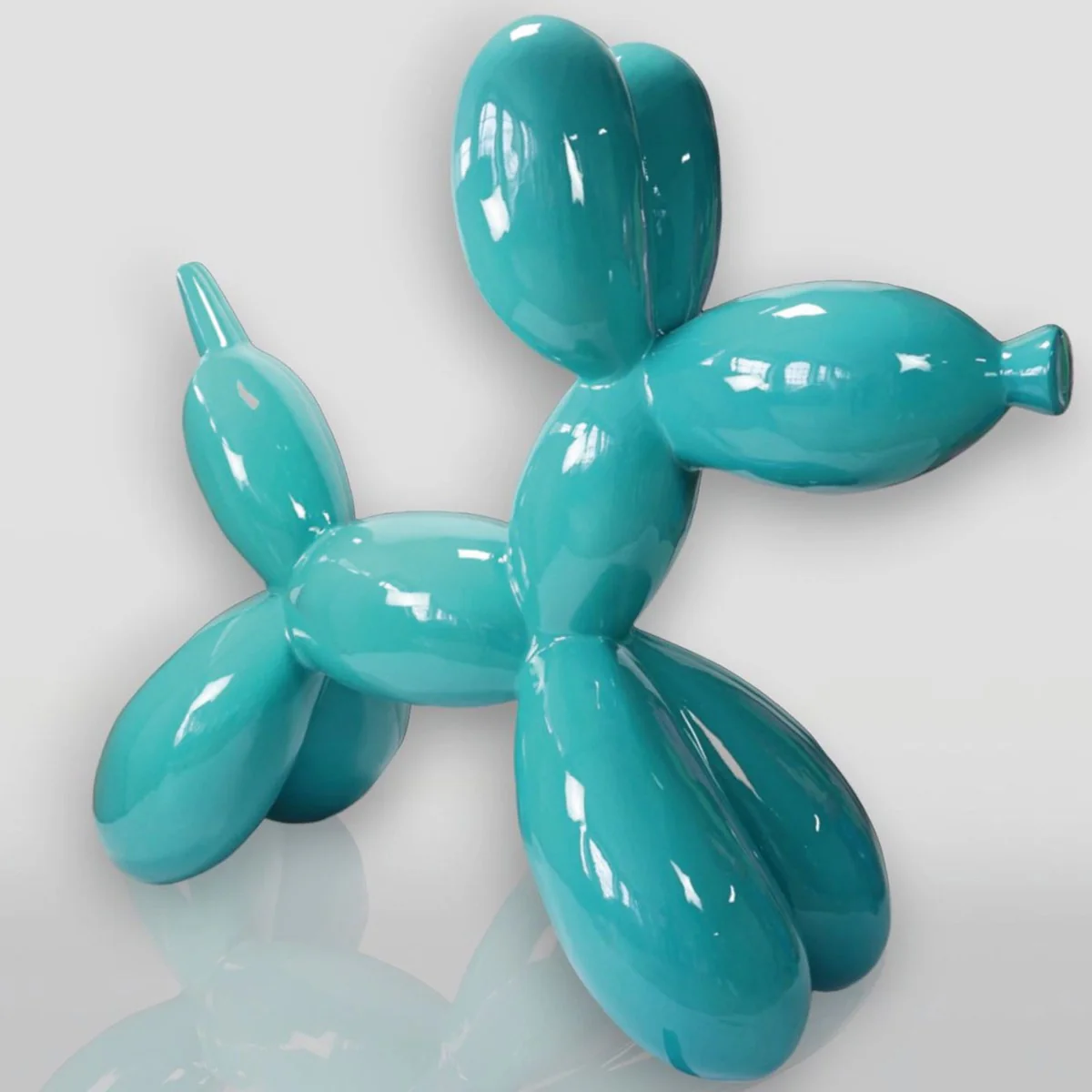 Casa Padrino escultura decorativa XXL perro globo turquesa 210 cm - Figura gigante para jard¨ªn
