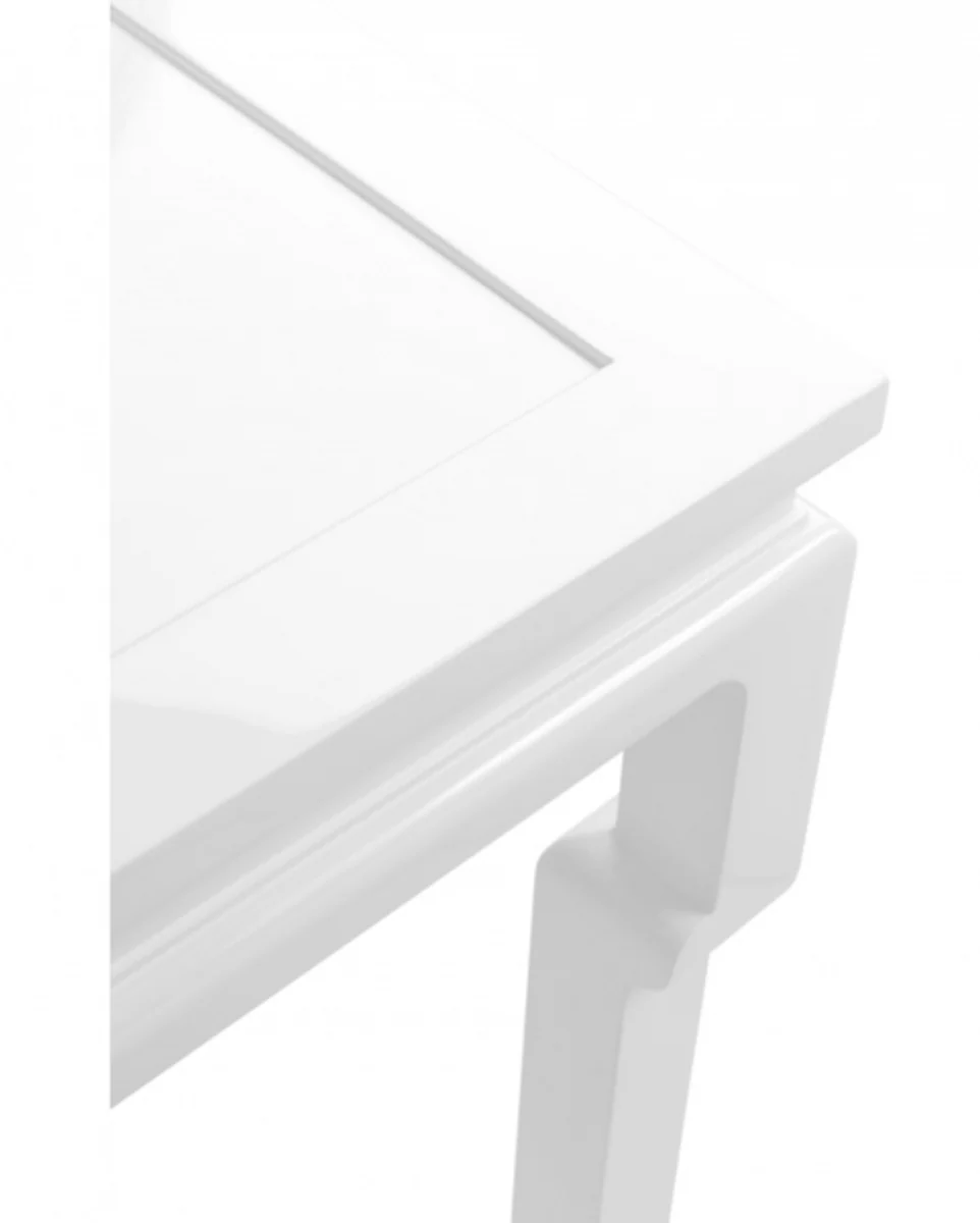 Casa Padrino luxury art deco designer mahogany side table white - Luxury Hotel Table