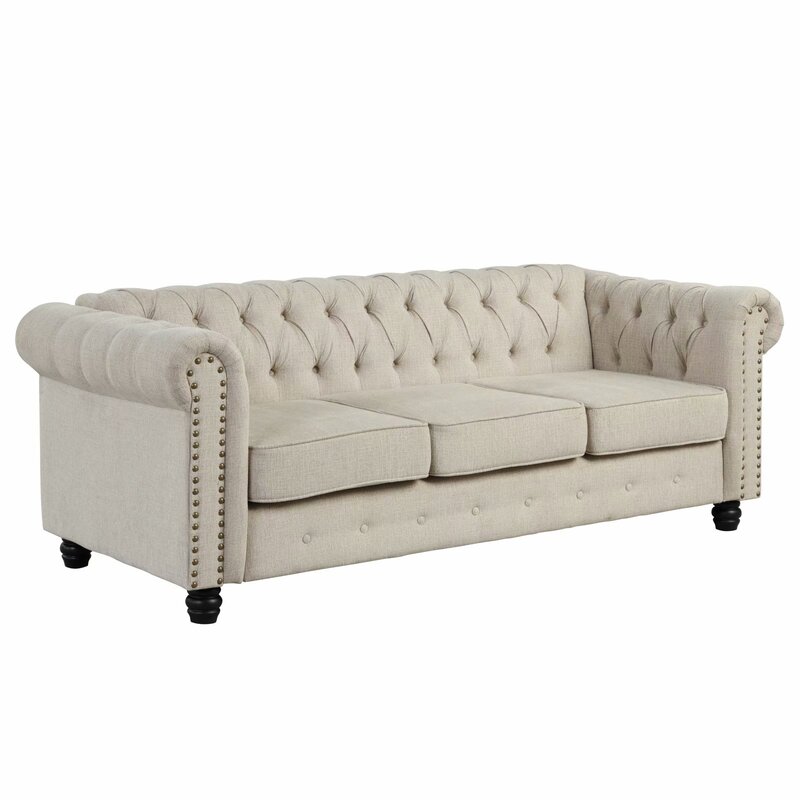 Gilles 82�� Rolled Arm Chesterfield Sofa