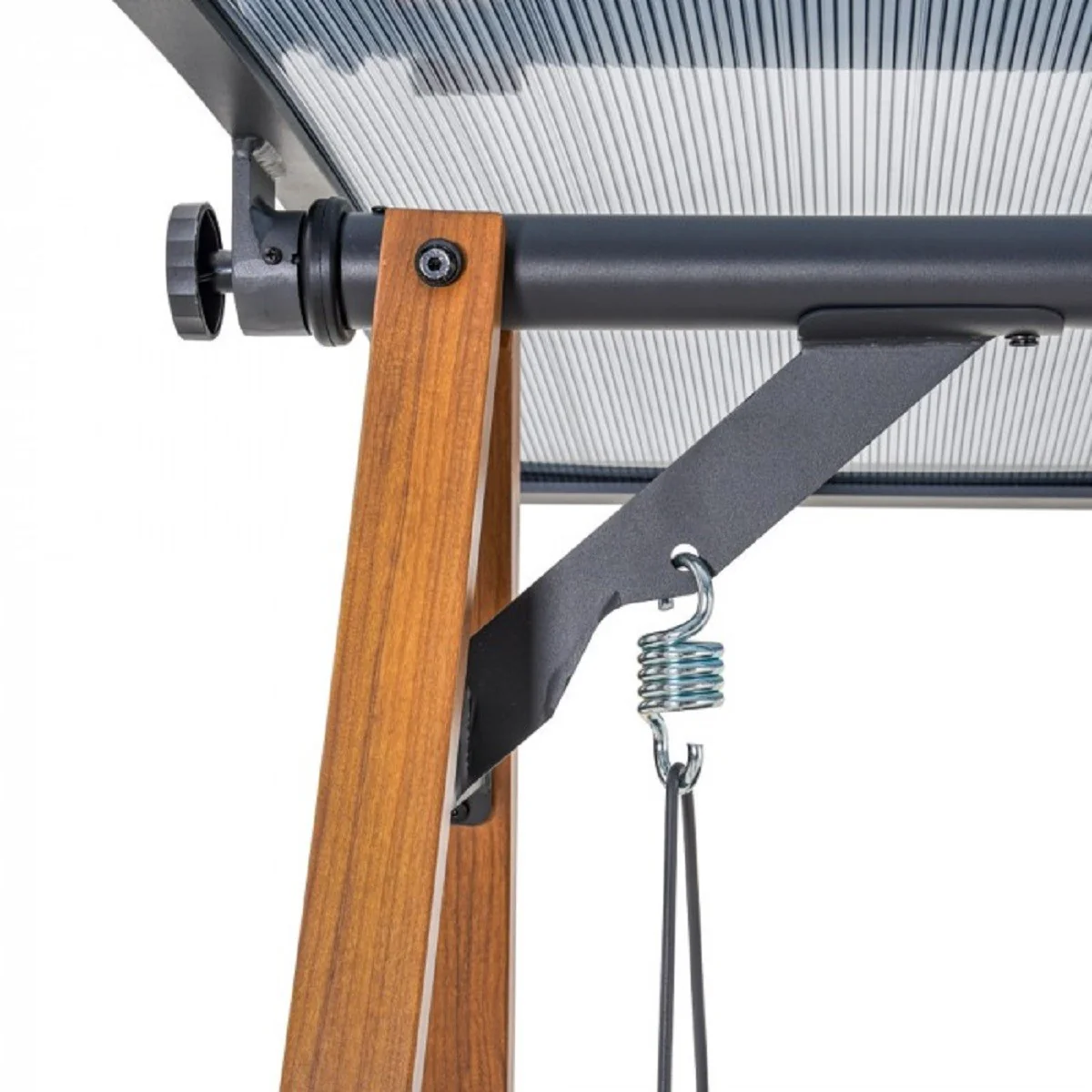 Casa Padrino columpio de Hollywood de lujo gris / marr¨®n - Columpio de jard¨ªn con toldo para el sol