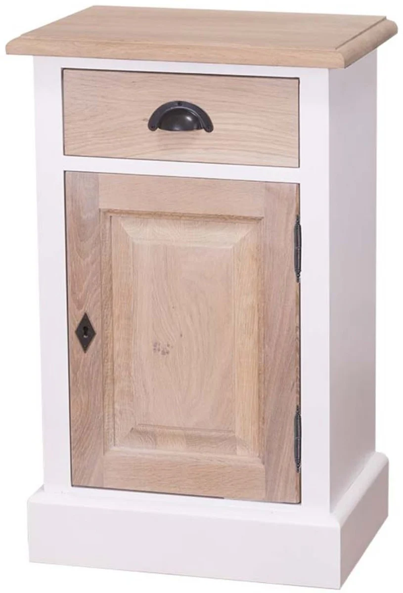 Casa Padrino country house style bedroom chest white / natural colors 47 x 32 x H. 75 cm - Country Style Bedroom Furniture