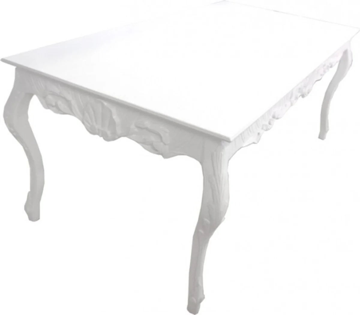Casa Padrino Baroque dining table white shabby chic style L205 x B104 x H82 cm
