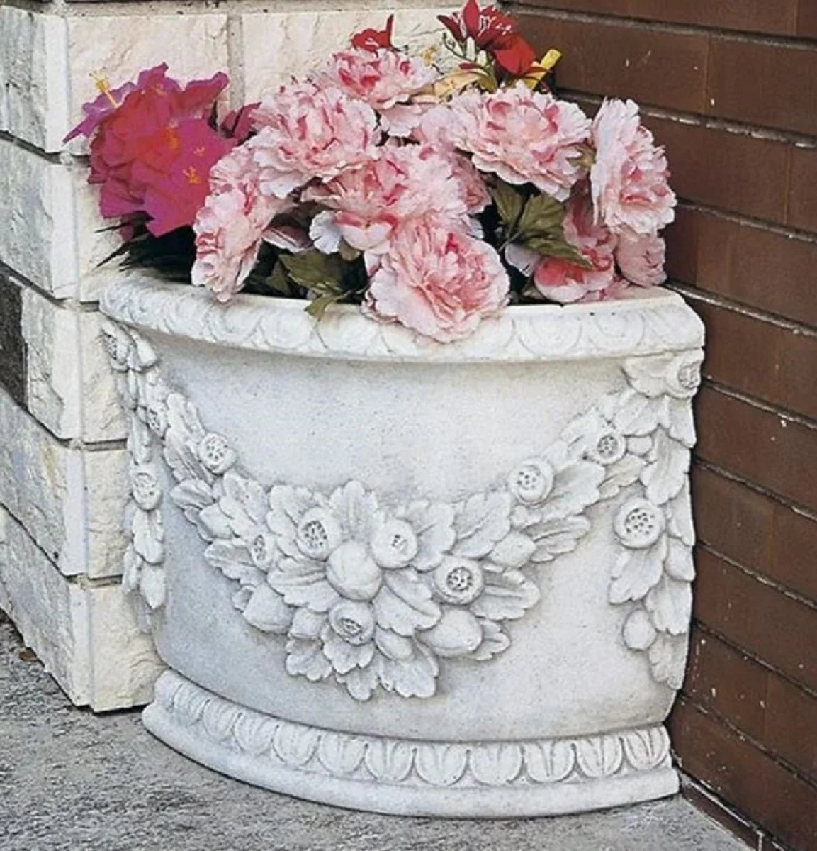 Casa Padrino maceta de esquina barroco de lujo A. 45 cm - Hecho en Italia