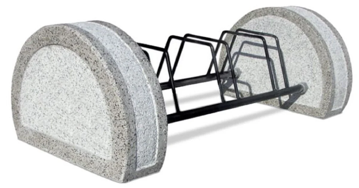 Casa Padrino soporte para bicicletas de hormig¨®n y metal gris / negro 108 cm - Mobiliario de ciudad y parque