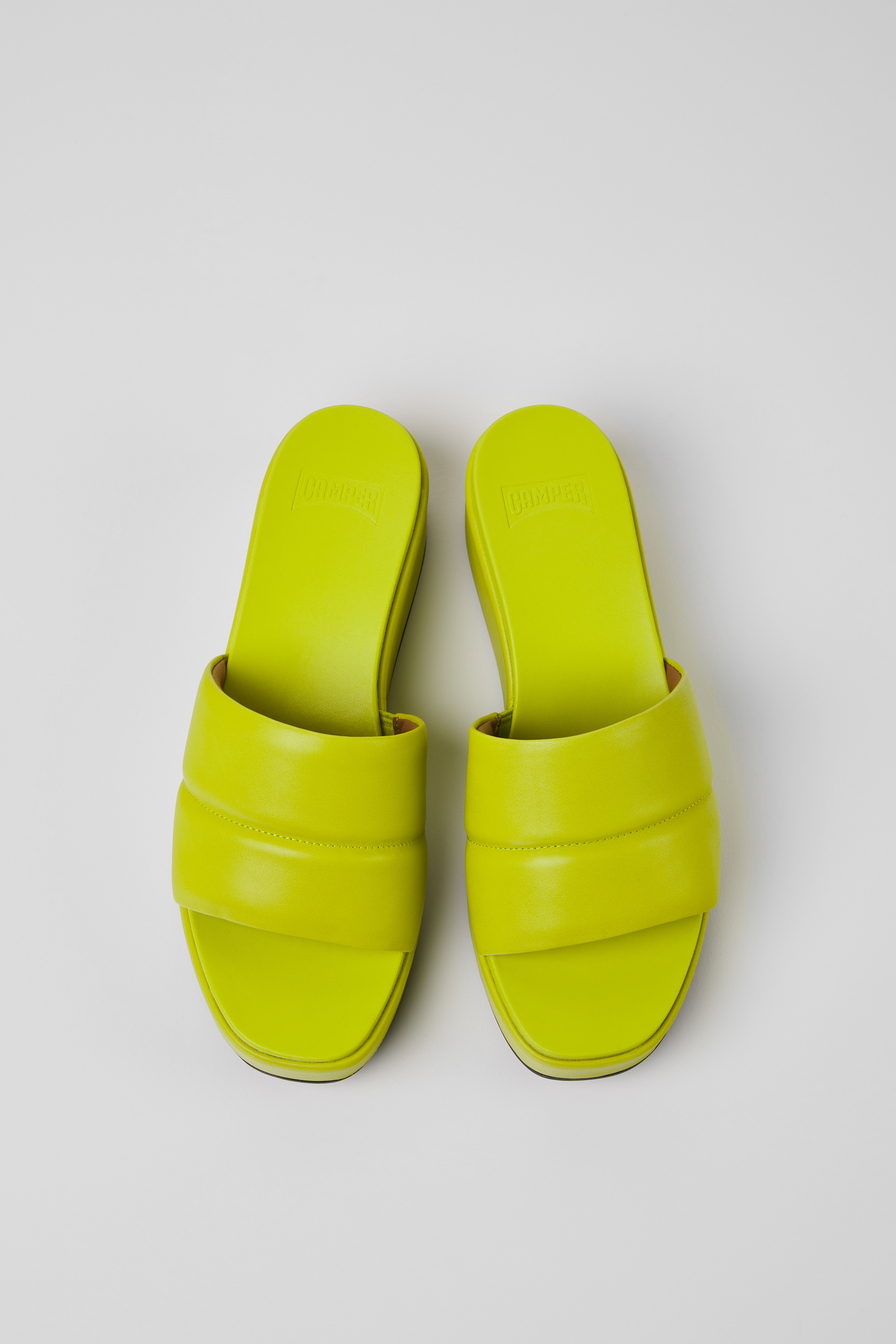 Misia - Green leather sandals for women