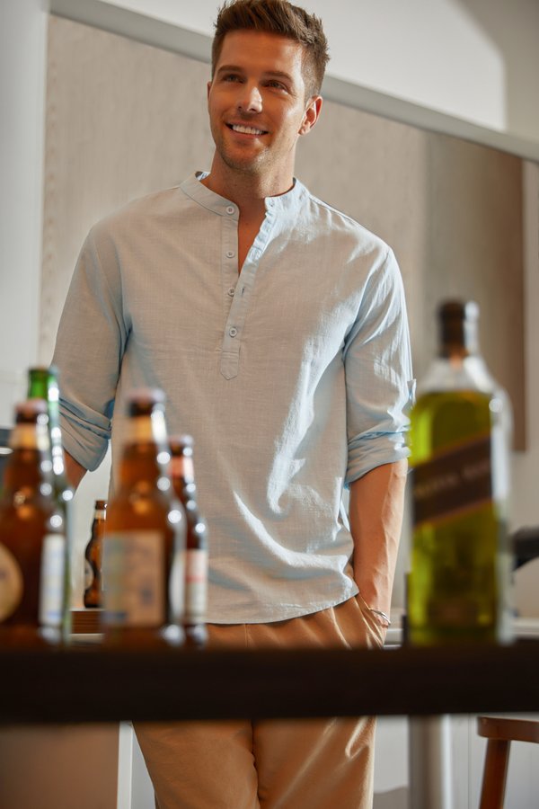 Cotton Linen Plain Color Casual Long Sleeve Shirt