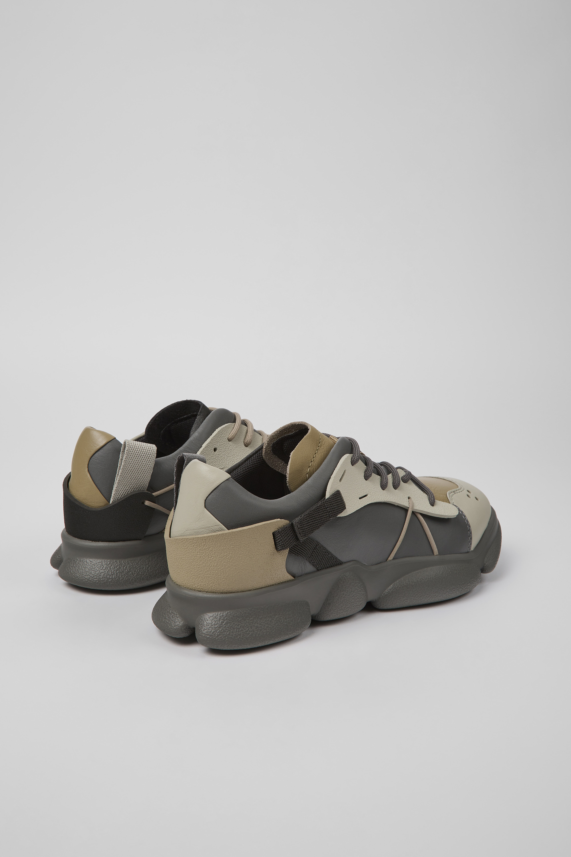 Twins - Multicolored leather and textile sneakers for women