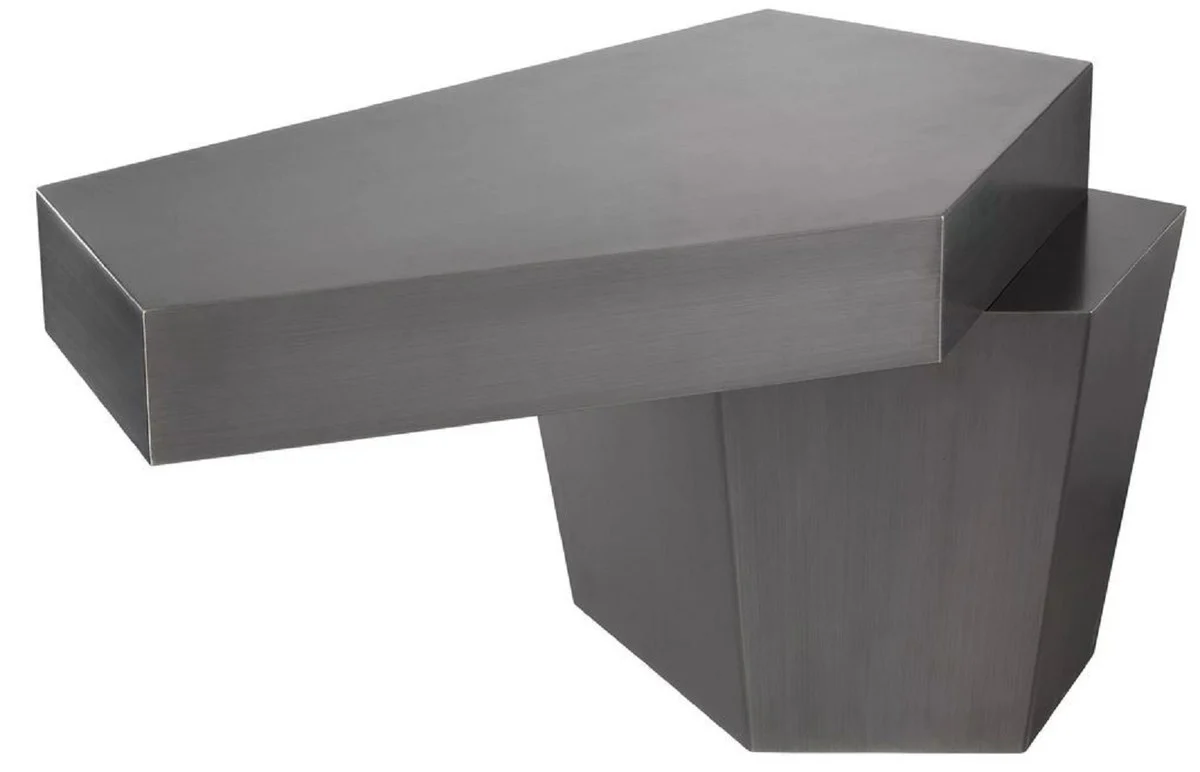 Casa Padrino mesa de centro de dise?o gris 82 x 52 x A. 45 cm - Mesa de sal¨®n con acabado cepillado - Muebles de Sal¨®n - Calidad de Lujo
