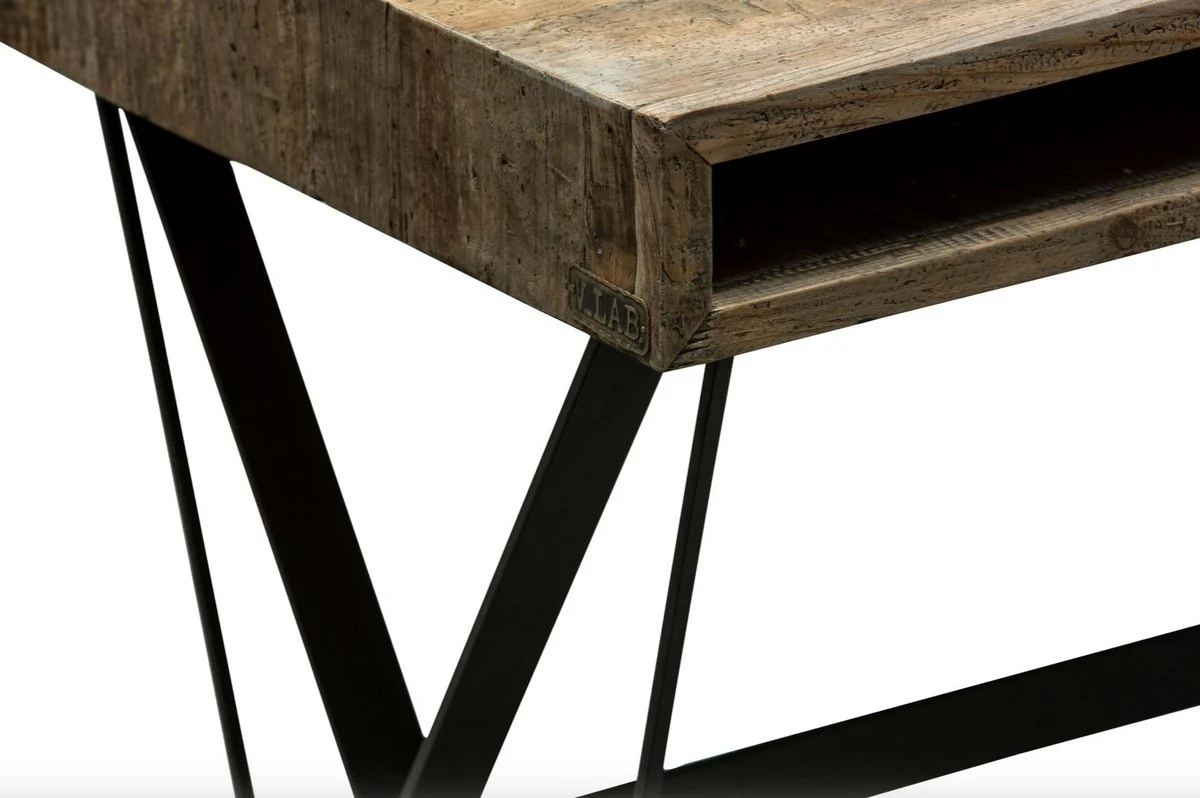 Casa Padrino mesa de diseño con patas pintadas en polvo negro 120 x 60 x H. 77 cm - muebles de oficina de diseño