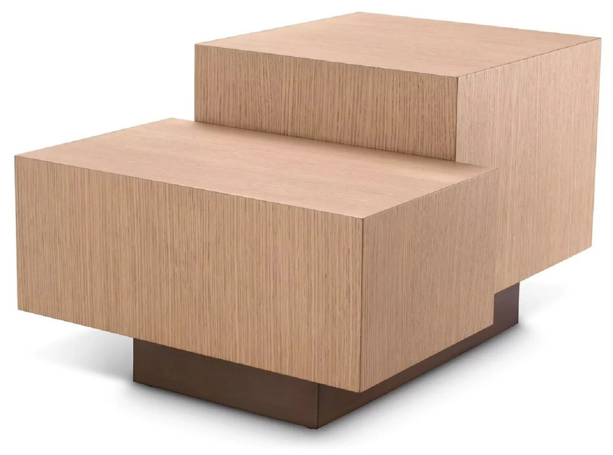 Casa Padrino mesa auxiliar de lujo natural / bronce 70,5 x 50 x H. 40,5 cm - Mesa de sal¨®n rectangular - Muebles de sal¨®n - Muebles de lujo