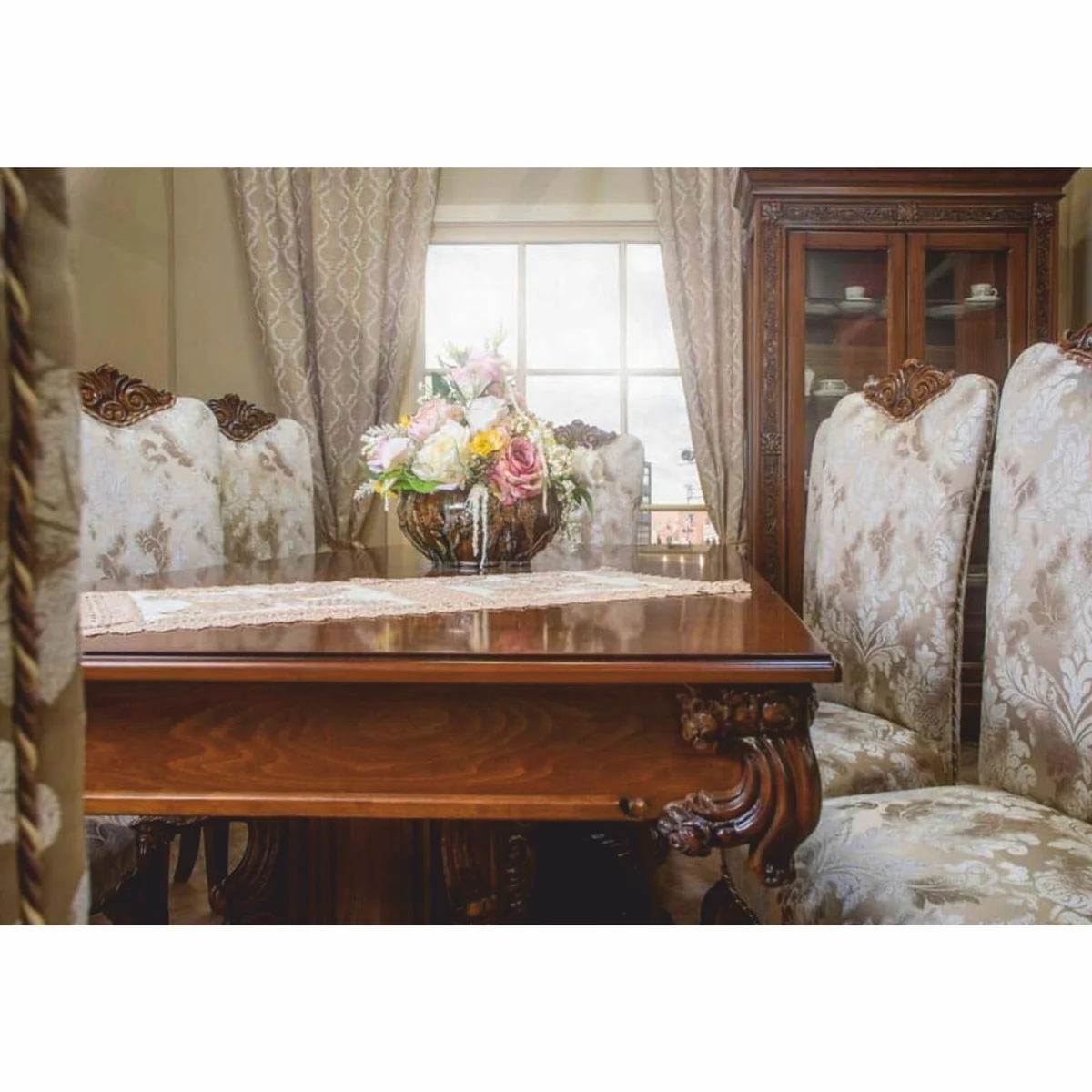 Casa Padrino mesa de comedor barroco de lujo marr¨®n oscuro 310 cm - Muebles de comedor barrocos