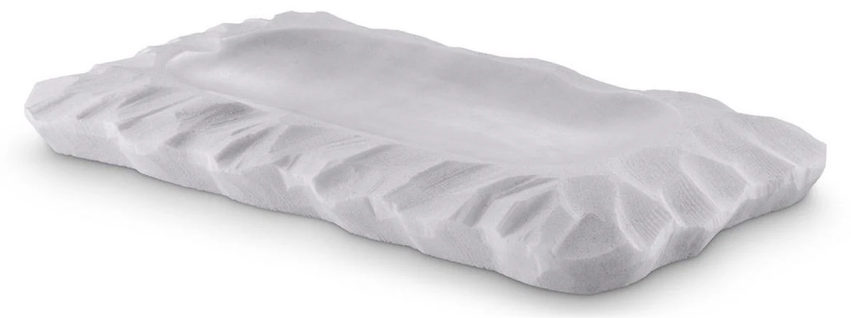 Casa Padrino bandeja de servicio de lujo blanco 31 x 18 x A. 2,5 cm - Bandeja rectangular de mármol - Accesorios para Hoteles y Restaurantes de Lujo