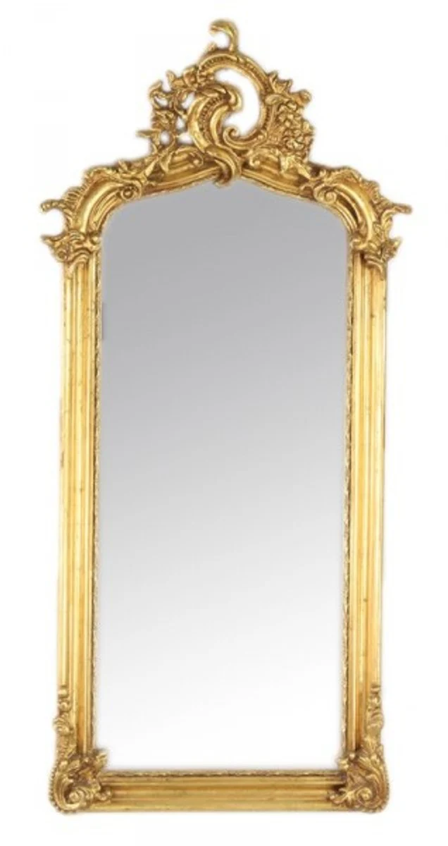 Casa Padrino luxury baroque wall mirror gold 120 x 55 cm - solid and heavy - antique style mirror