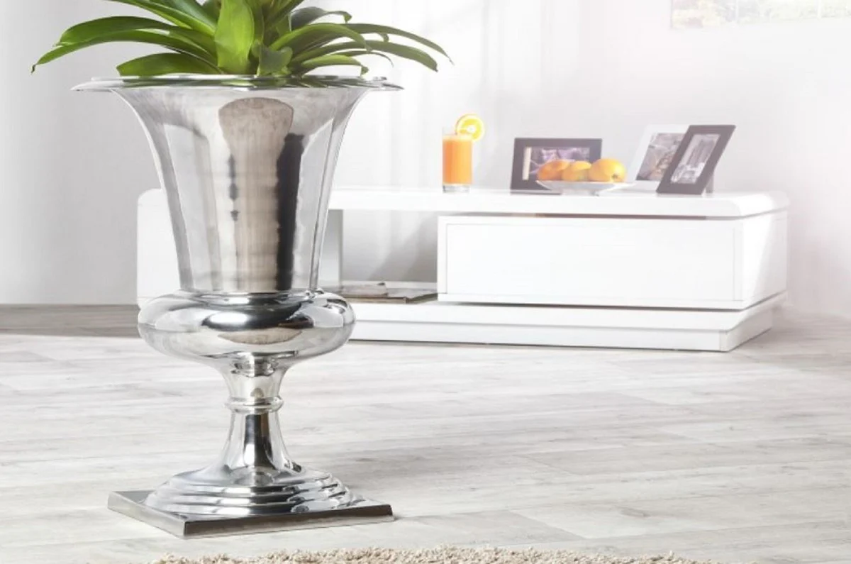 Casa Padrino jarrón de aluminio de diseño Ø 35 x H. 60 cm - Jarrón de Lujo en Diseño de Taza