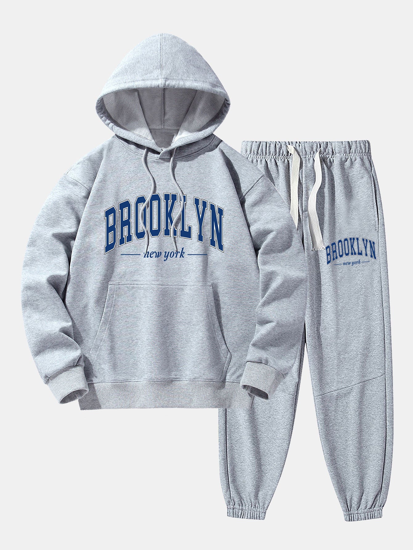 Brooklyn Print Cotton Blend Hoodie & Jogger Pants