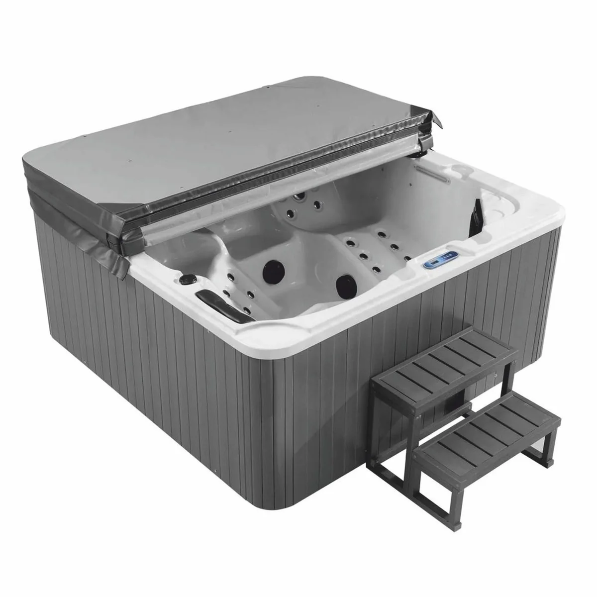 Casa Padrino jacuzzi exterior de lujo blanco / negro / gris 200 cm - Ba?era de hidromasaje en el jard¨ªn