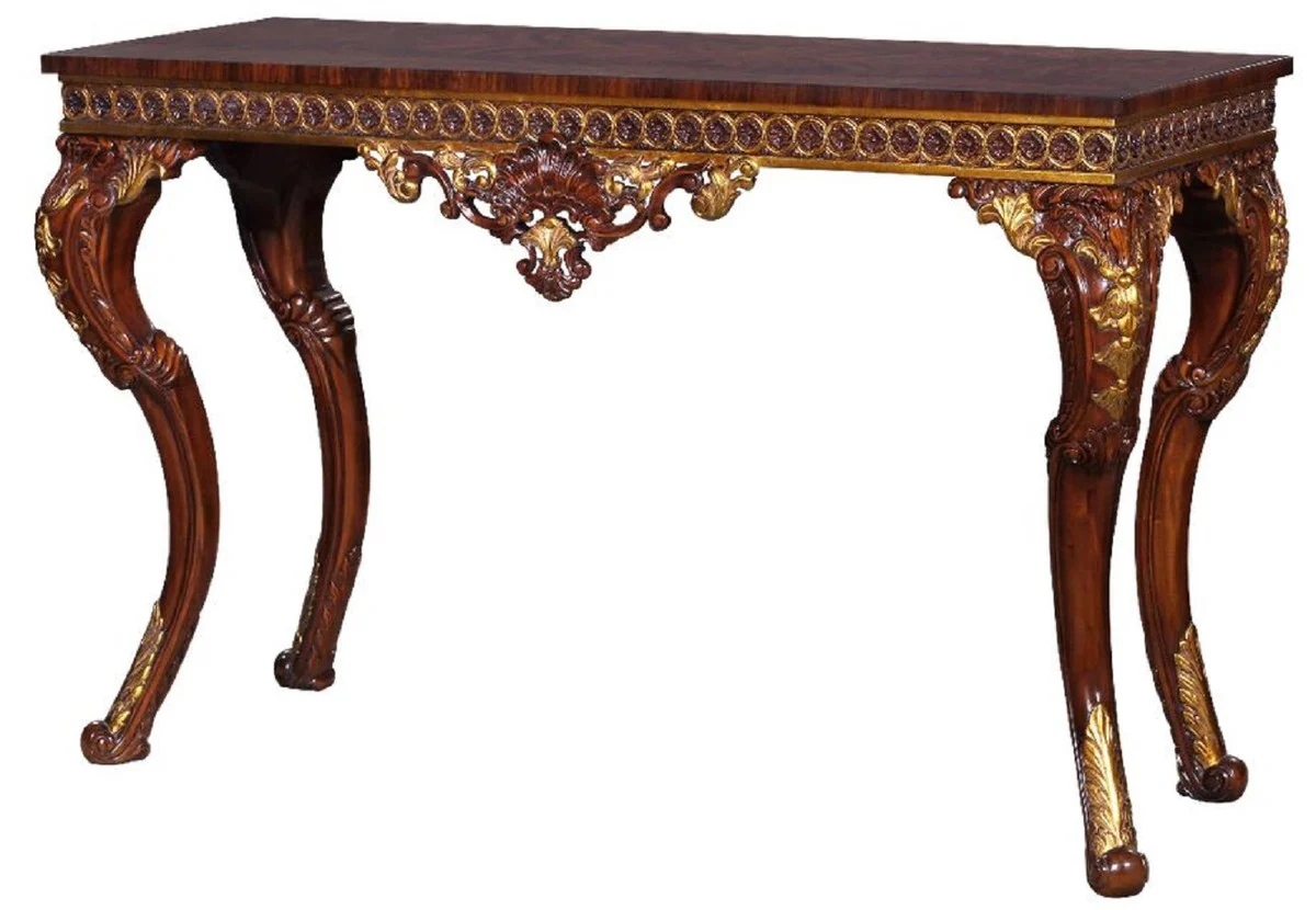 Casa Padrino consola barroco de lujo marr¨®n oscuro / oro - Mesa consola de madera maciza hecha a mano en estilo barroco - Noble y Magn¨ªfica