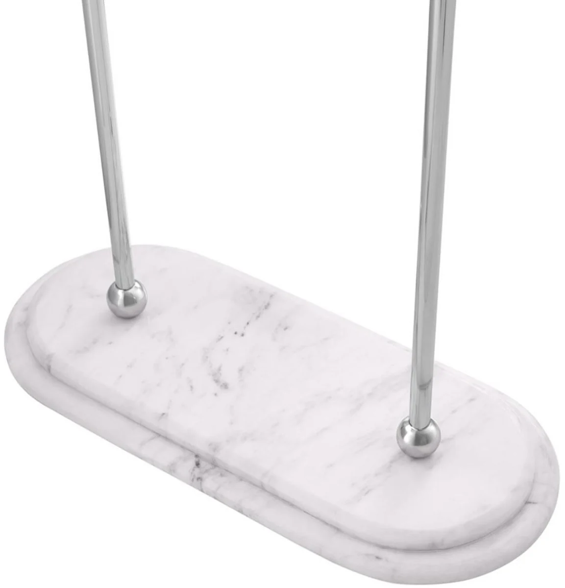 Casa Padrino Toallero de Lujo Plata / Blanco 50 x 22 x H. 159 cm - Accesorios de Ba?o de Lujo