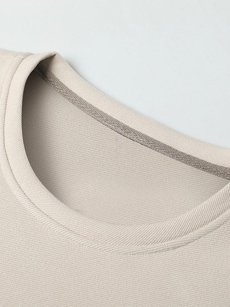 Letter Print Suede Crew Neck Sweatshirt