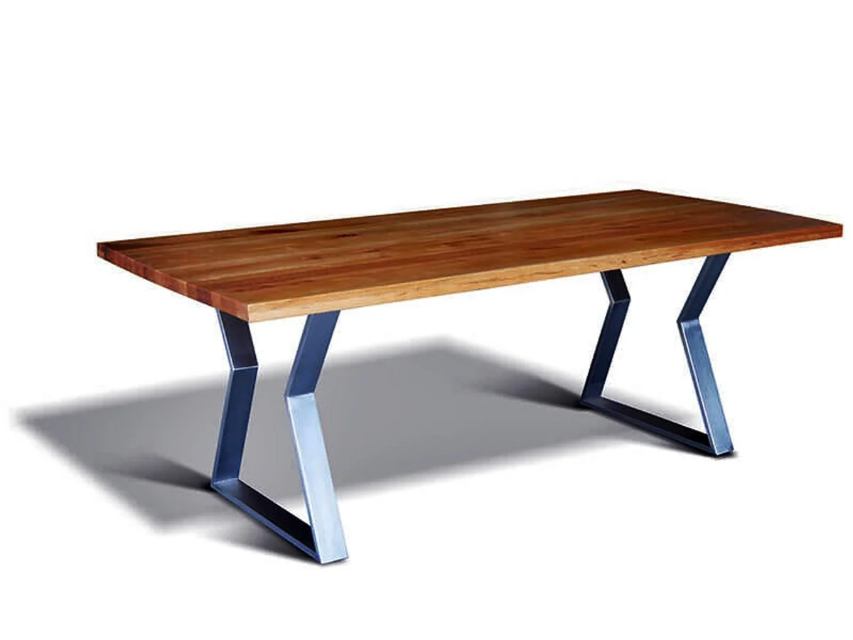 Casa Padrino mesa de comedor de madera maciza de lujo - roble - 200 cm x 100 cm x H78 cm - para trabajo pesado