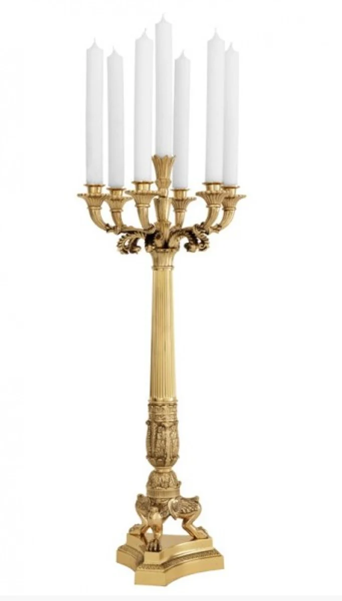 Casa Padrino Massive luxury Candlestick antique style brass polished 79 x 30 cm - Candlestick