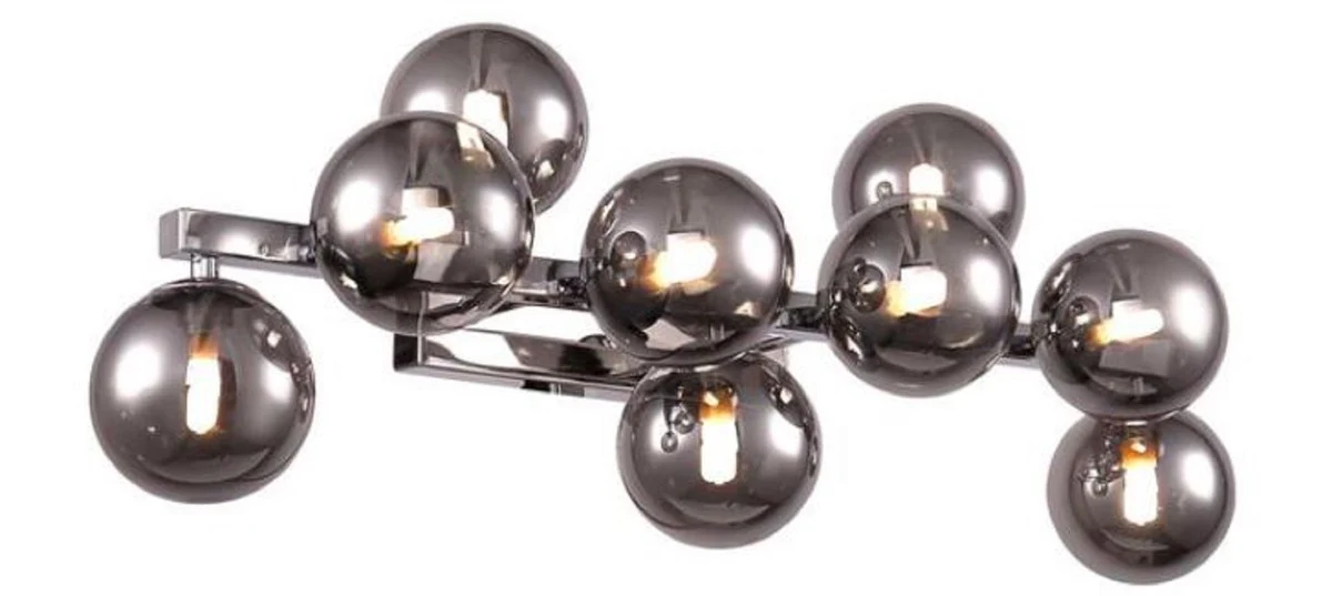 Casa Padrino lámpara de pared de diseñador plata / gris 66 x 23 x H. 24 cm - Lámpara de Salón Moderna