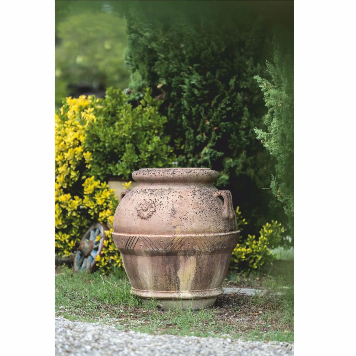 Casa Padrino Maceta Art Nouveau de Terracota Beige A. 95 cm - Hecho en Italia