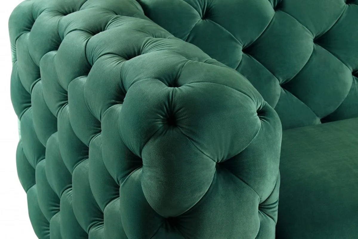 Sof¨¢ Chesterfield Casa Padrino en verde / dorado 240 x 97 x H 73 cm - Sof¨¢ Chesterfield de dise?o