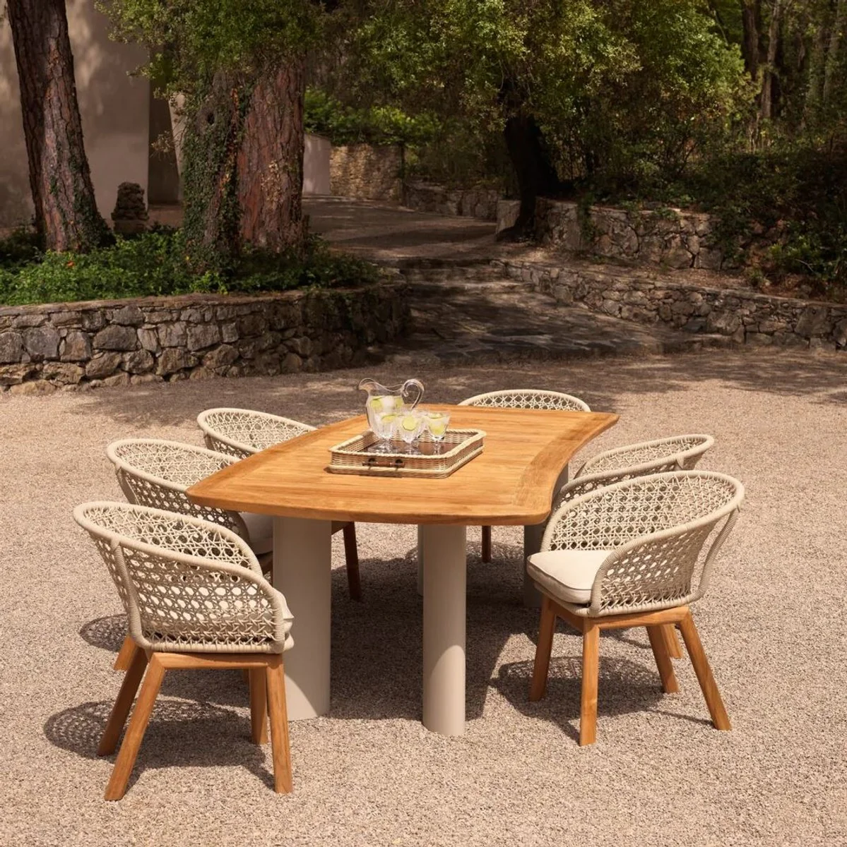 Casa Padrino mesa de comedor de jard¨ªn de lujo natural / arena 230 cm
