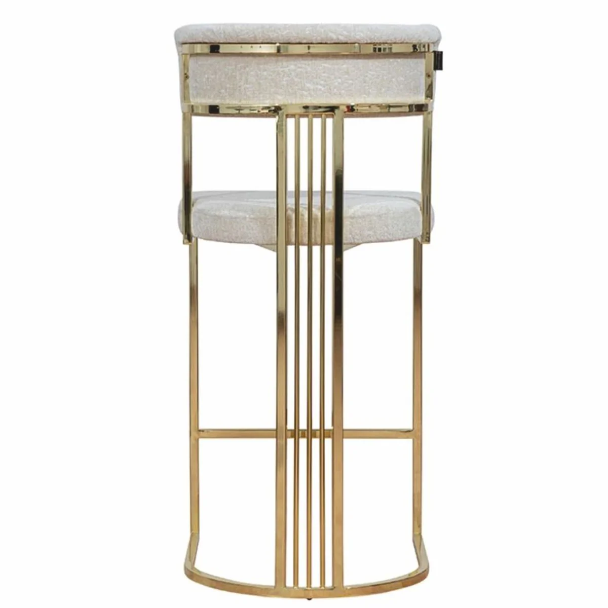 Casa Padrino silla de bar de lujo de metal oro / gris Al. 112 cm - Muebles de bar de lujo