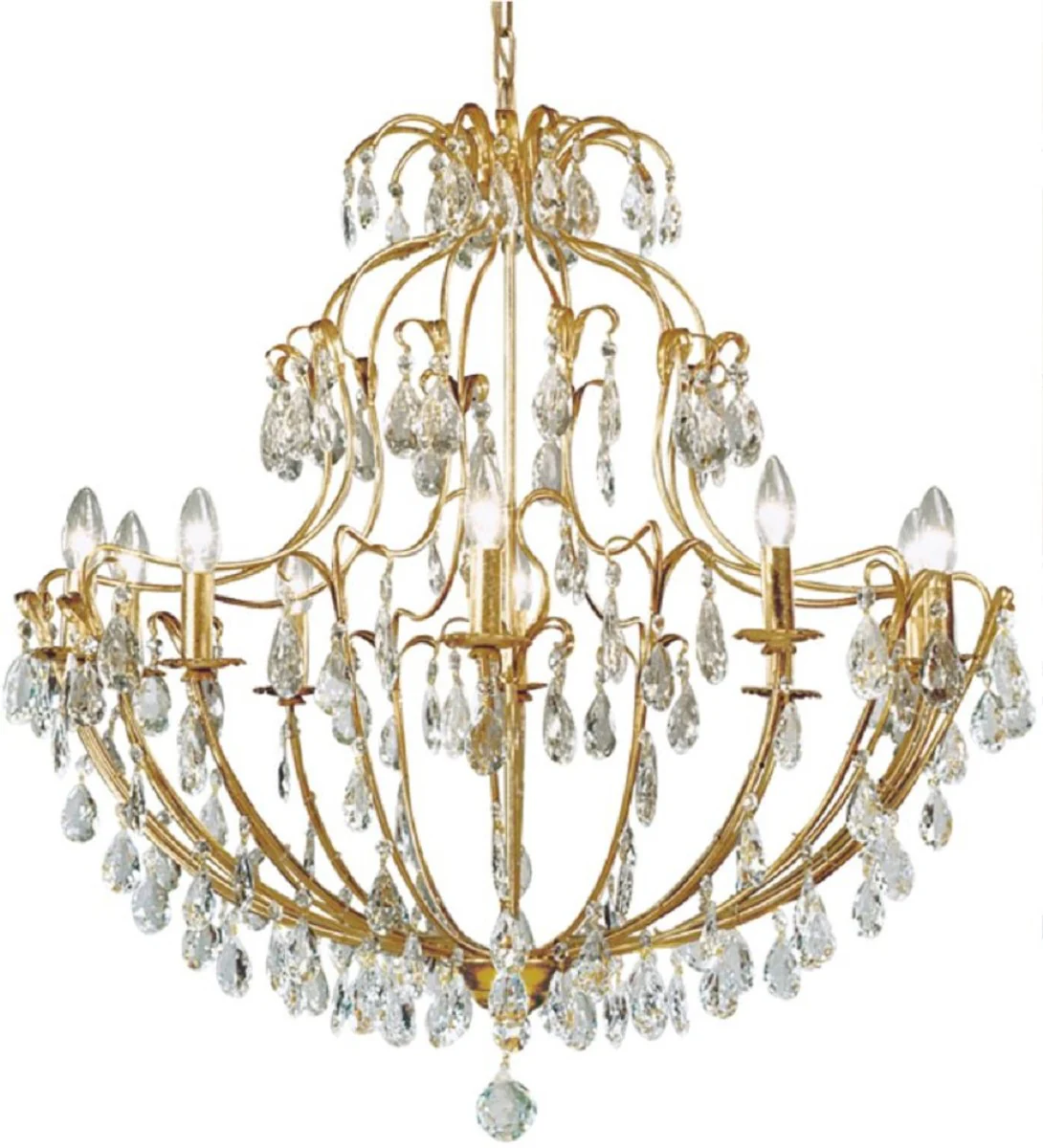 Casa Padrino araña de luces barroco de lujo oro Ø 85 x A. 85 cm - Magnífica Lámpara de Araña de Hotel y Restaurante