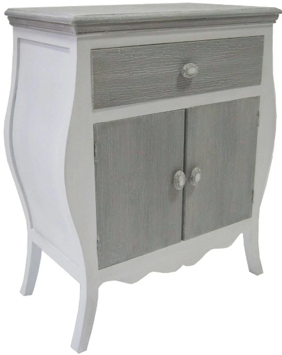 Casa Padrino country style chest with with 2 doors and drawer antique white / gray 65 x 34 x H. 76 cm - Country Style Furniture