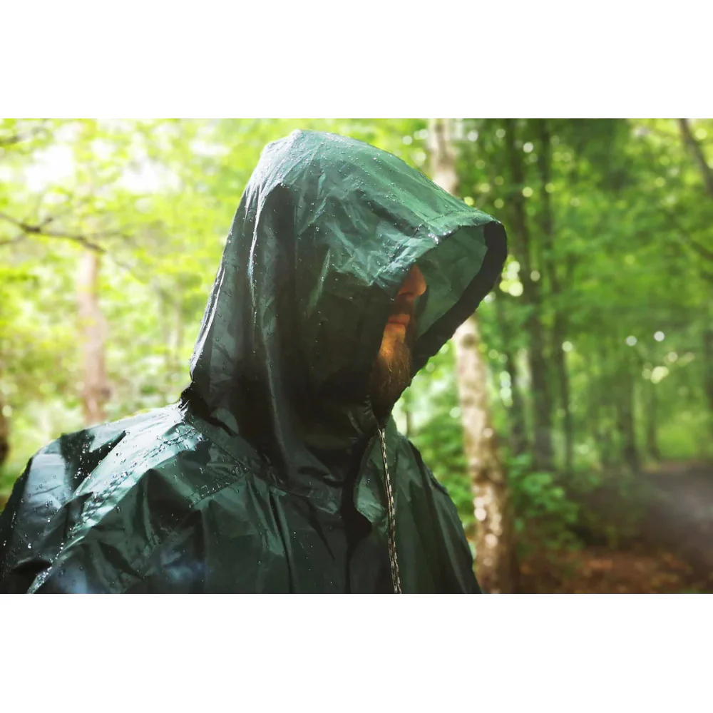 DD Hammocks Nylon Poncho-Tarp verde - Poncho impermeable de lluvia