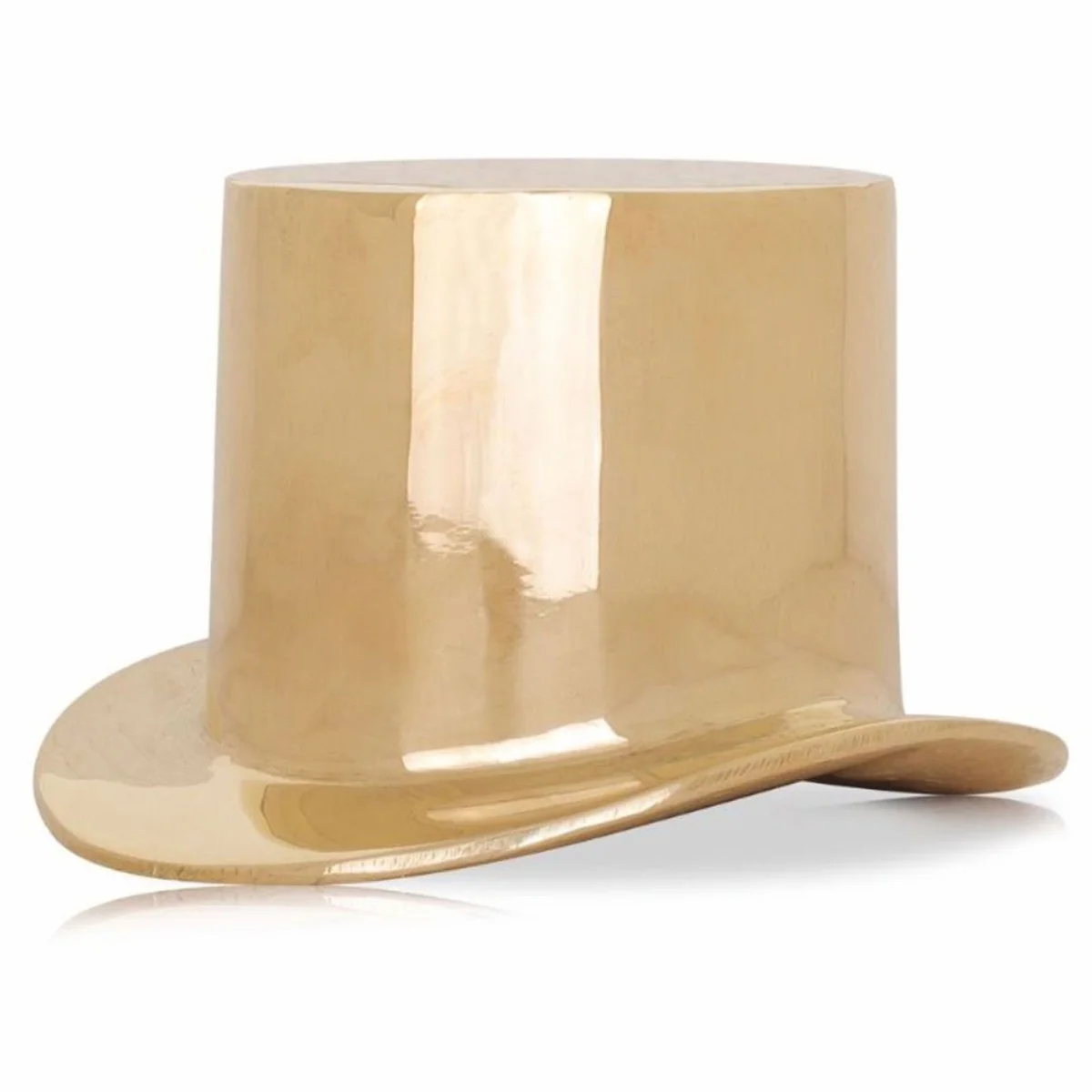 Casa Padrino Sombrero Cil¨ªndrico Decorativo de Lujo en Bronce Oro12 x 10 x Al. 7 cm