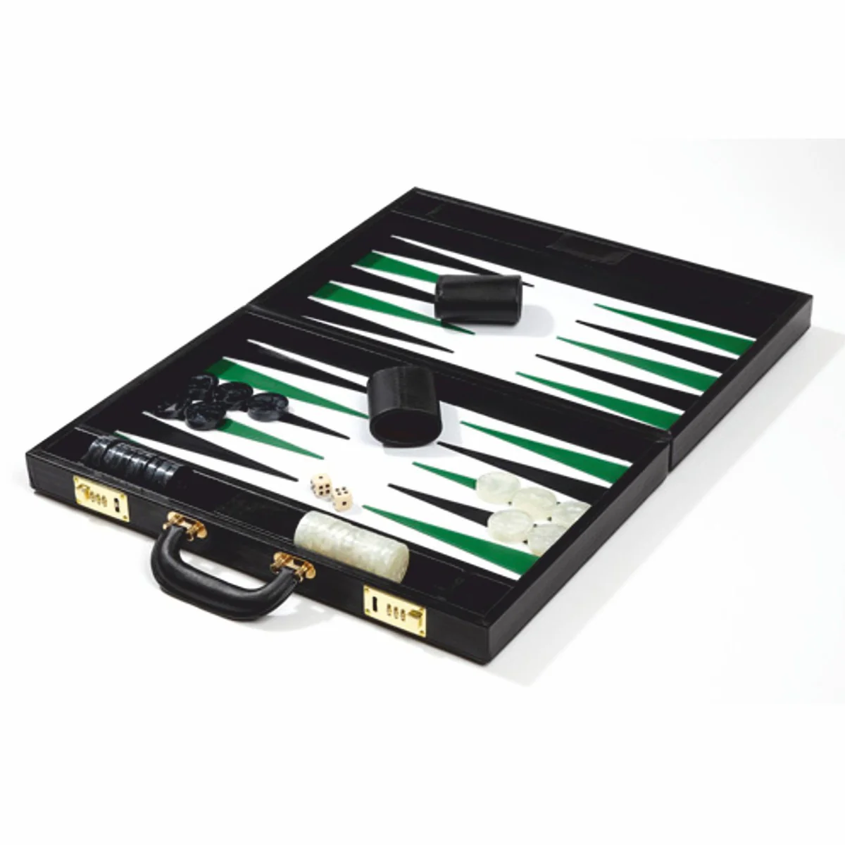 Casa Padrino Malet¨ªn de Backgammon de Lujo en Piel Genuina Negro - Accesorios de Lujo