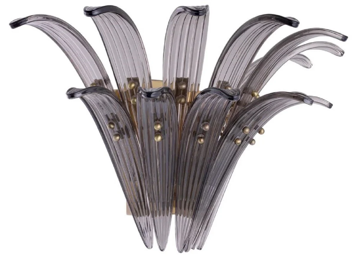 Casa Padrino l¨¢mpara de pared de lujo gris / lat¨®n 49 x 27 x A. 30 cm - Luces de lujo