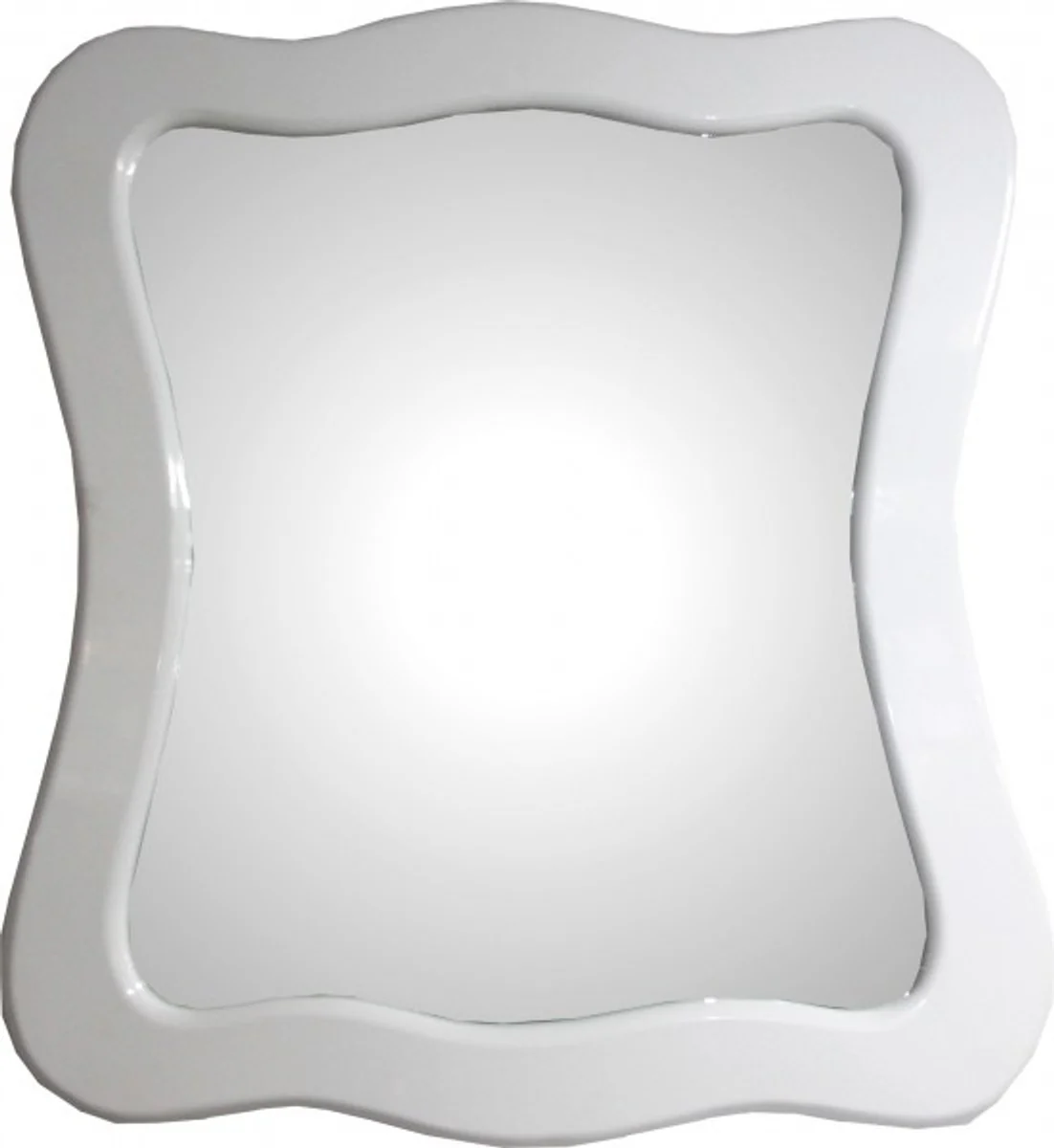 Casa Padrino Baroque Wall Mirror High Gloss White 95 x 89 cm - Baroque mirror