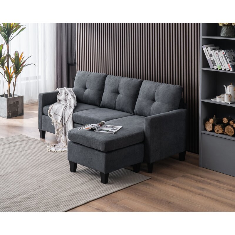 Almendarez 77��� Wide Reversible Modular Sofa & Chaise With Ottoman