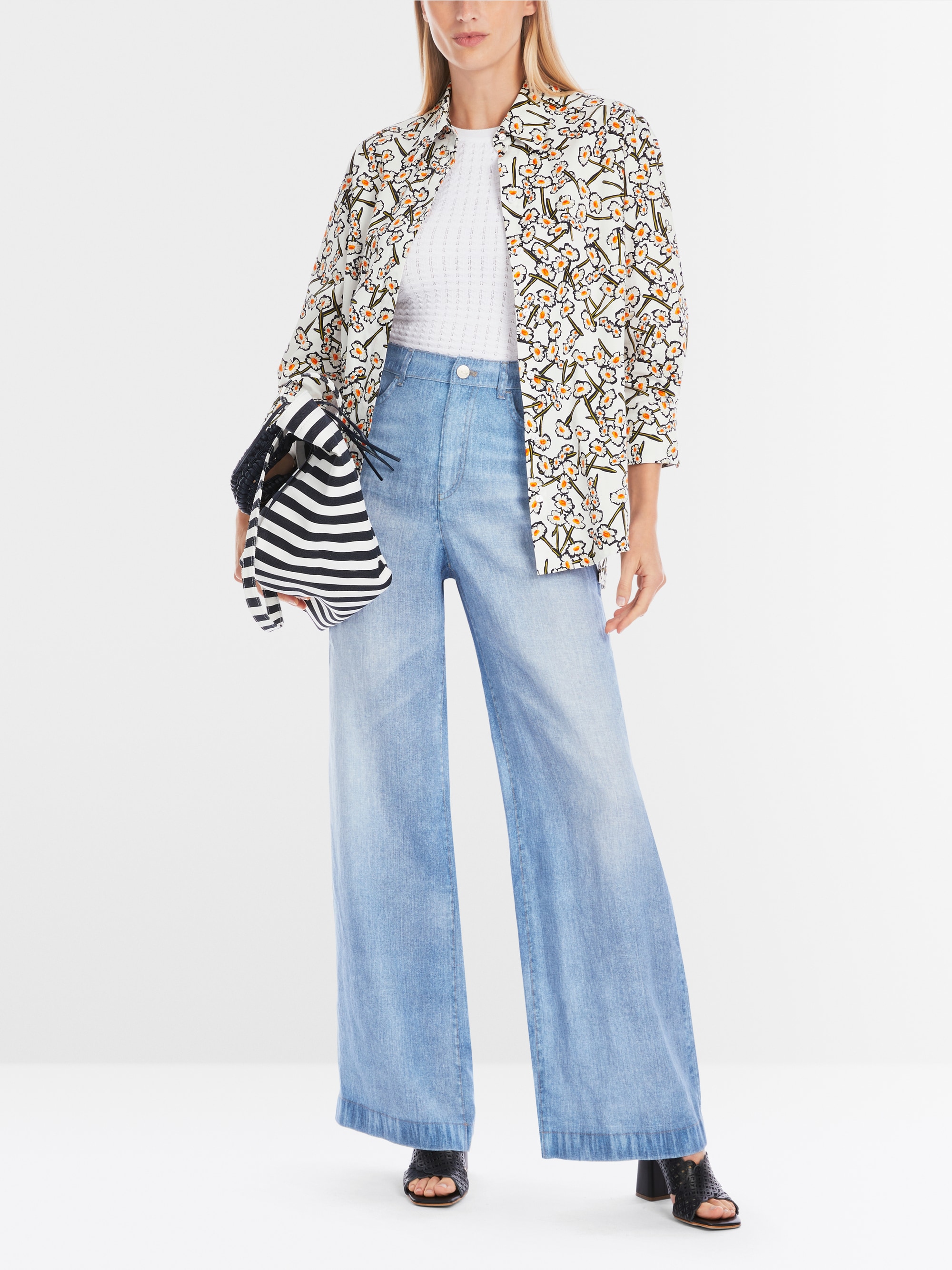 Marc-Cain Shirt blouse with daisy print