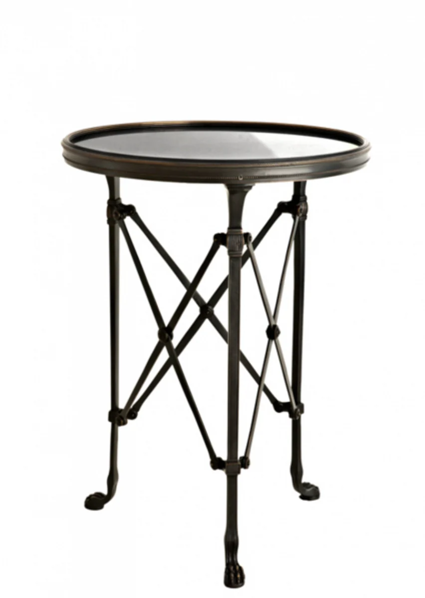 Casa Padrino luxury art deco designer side table gunmetal 42 x H. 55 cm - Luxury Table