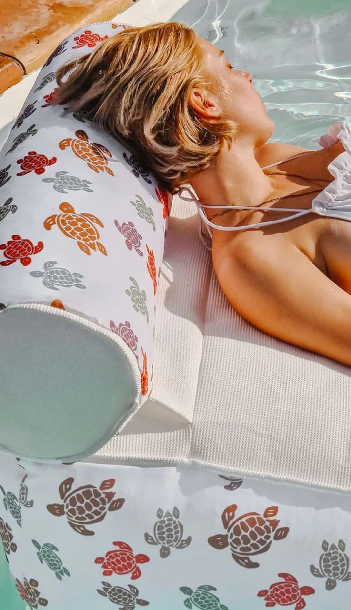 Casa Padrino tumbona de agua de lujo con reposacabezas blanco / colorido 180 cm