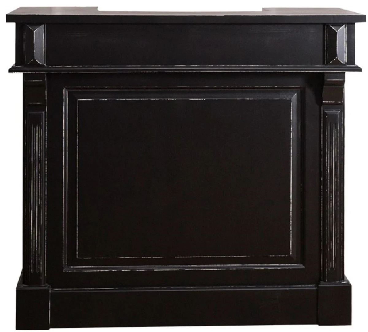 Casa Padrino gabinete de bar de madera maciza de estilo campestre con 4 cajones y sostenedor de botella de vino negro antiguo 120 x 51 x H. 107 cm - Muebles de Estilo Campestre