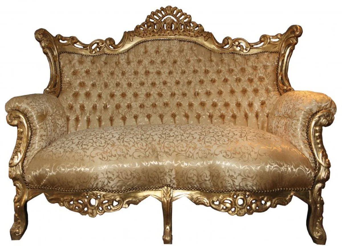 Casa Padrino Baroque 2 seater Master Gold Pattern / Gold - living room sofa furniture Lounge