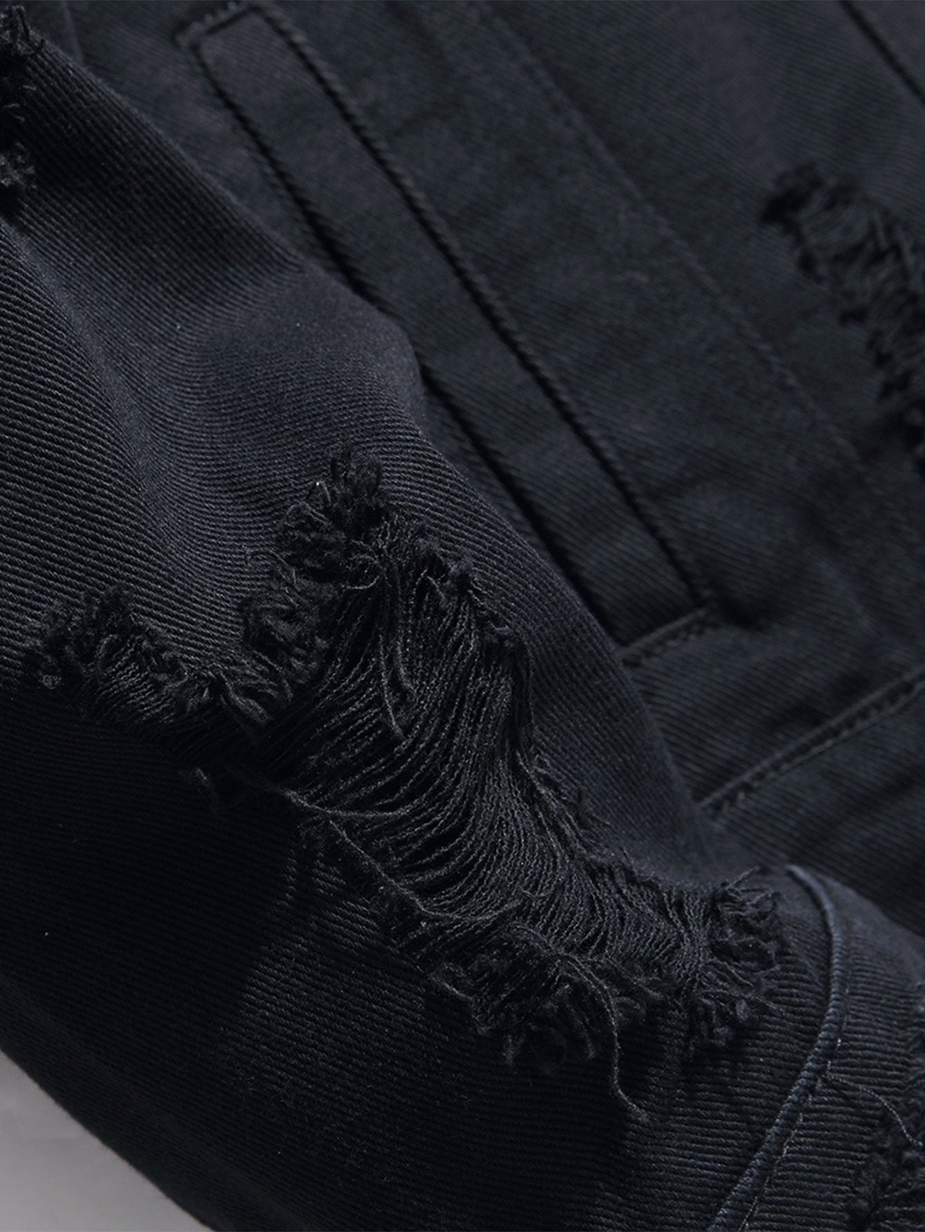 Man Ripped Denim Jacket