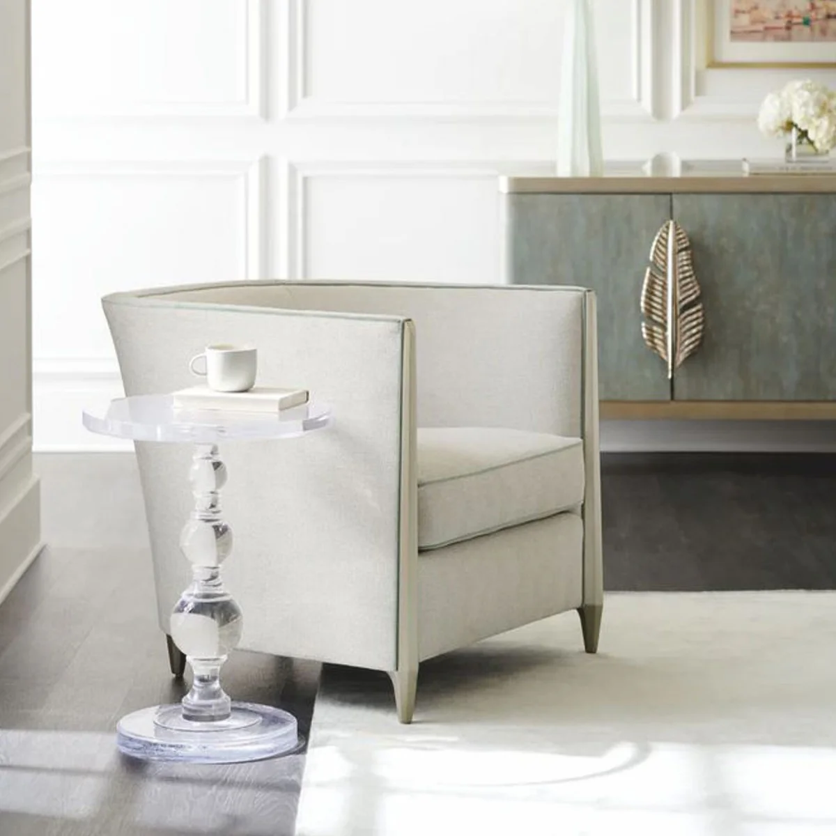 Casa Padrino Aparador de Lujo Gris-Azul / Oro 229 cm - Muebles de Hotel de Lujo