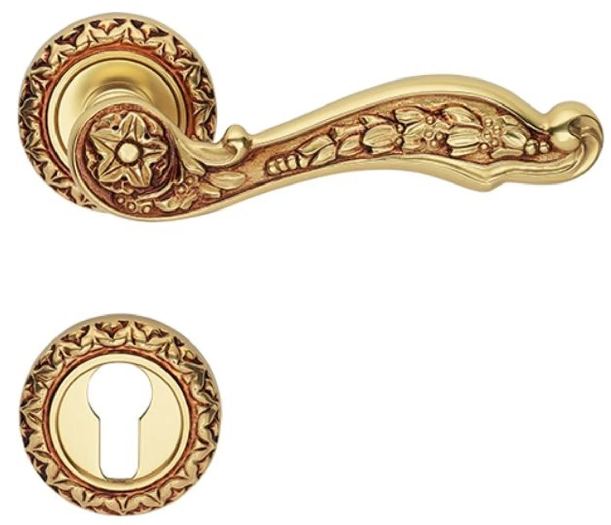 Casa Padrino conjunto de manija de puerta Art Nouveau de oro franc¨¦s 15,5 x H. 5,5 cm - Accesorios Barroco y Art Nouveau