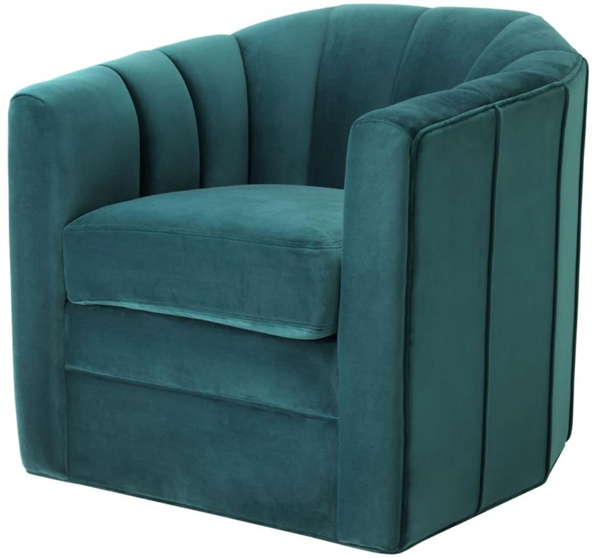 Casa Padrino sillón giratorio de lujo verdemar 84 x 85 x H. 77 cm - Sillón de Sala de Estar