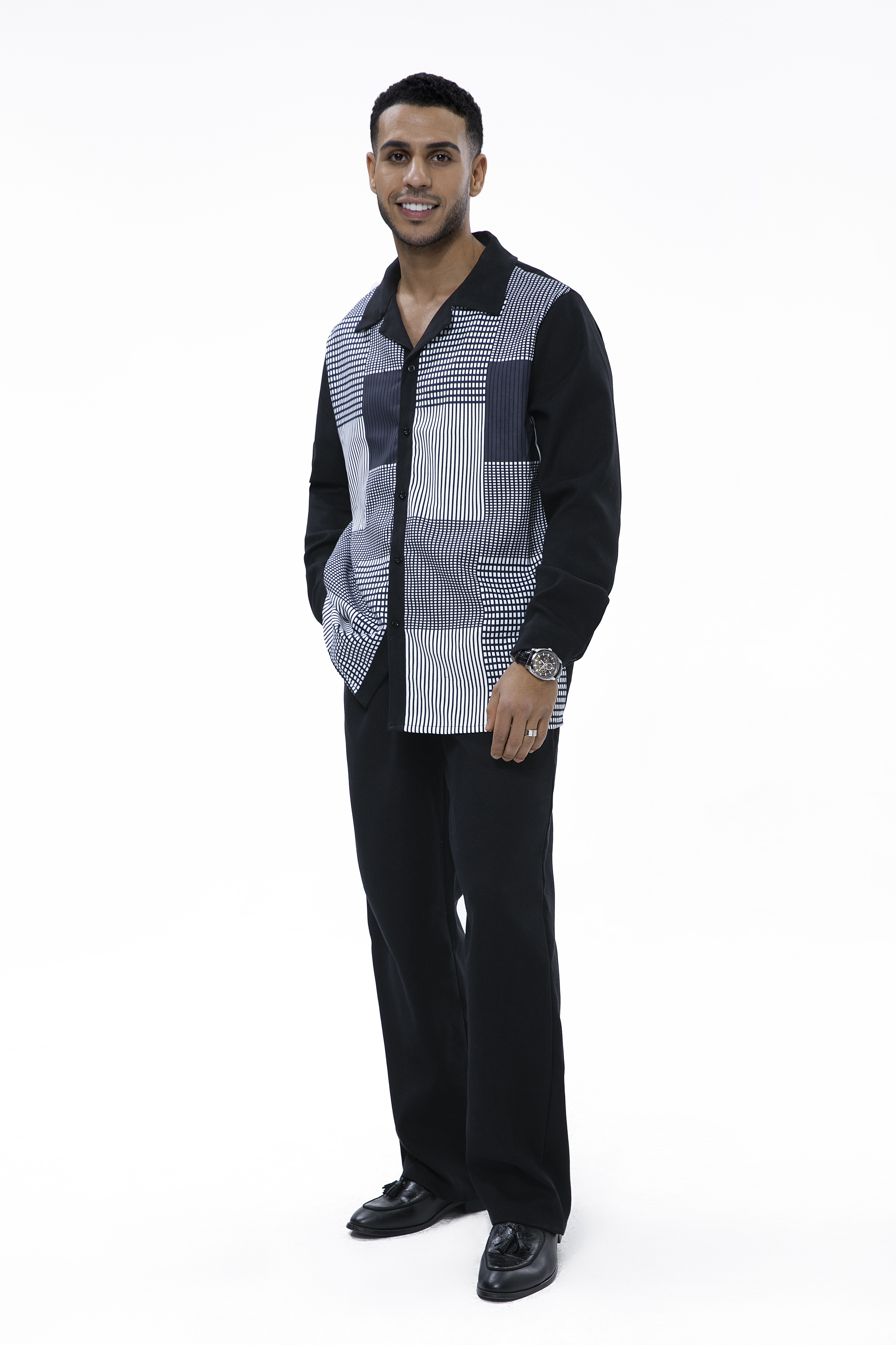 Suitmens Autumn black line two-piece walking suit