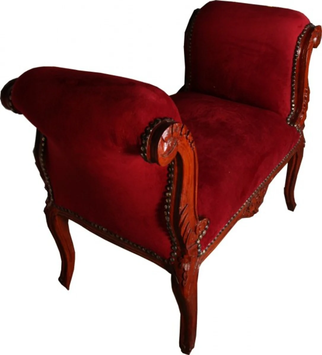 Casa Padrino barroco Taburete burdeos / marr¨®n - banco